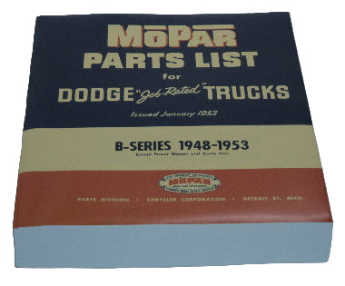 Parts Manual B-Series Dodge Trucks 1948 1949 1950 1951 1952 1953