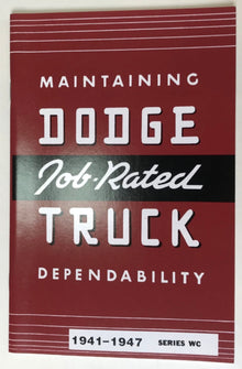 Dodge Truck Owners Manual 1941 1942 1945 1946 1947 