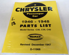 Parts Book Chrysler 1946-1948