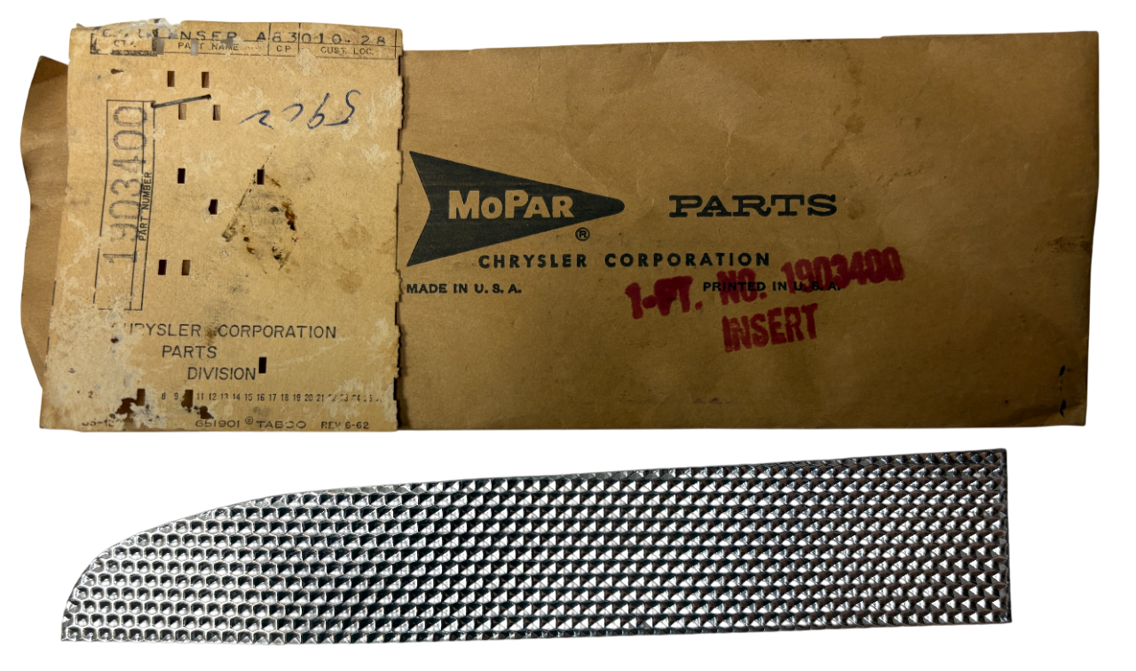 New Old Stock Right Front Fender Moulding Trim Insert for 1959 Plymouth #1903400