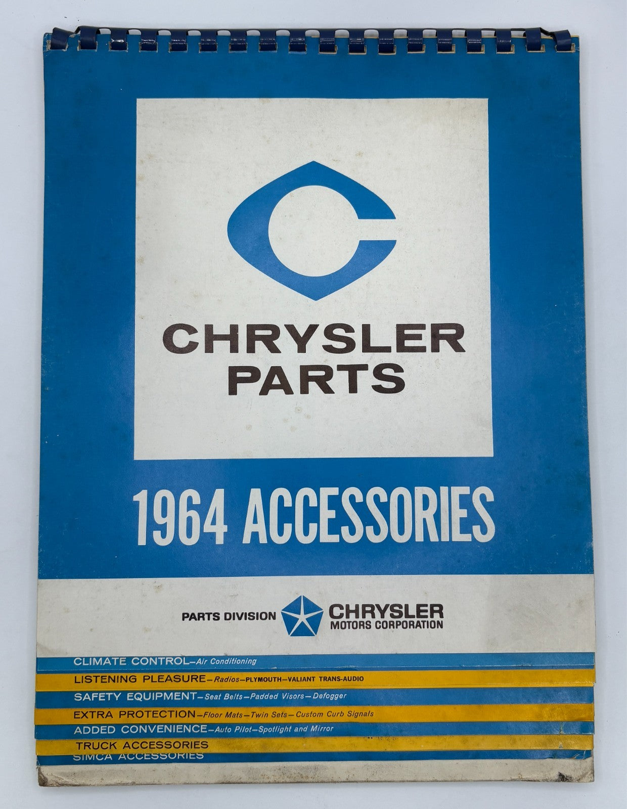Original 1964 Chrysler Accessories Spiral-Bound Catalog #81-670-0228