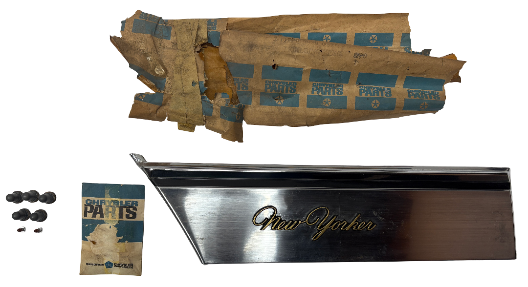 New Old Stock Left Fender Rear Moulding for 1971 Chrysler New Yorker #3620037