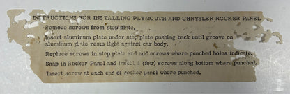 New Old Stock Rocker Panel Repair & Dressup Pkg for 1959 Dodge Mopar #2421409