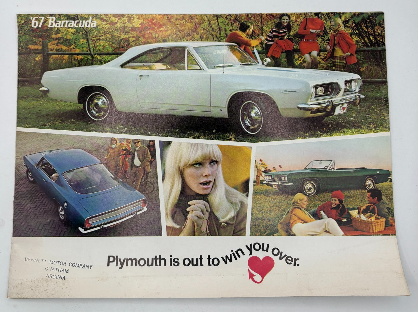 Original 1967 Plymouth Barracuda "Win You Over" Sales Brochure #81-505-7025
