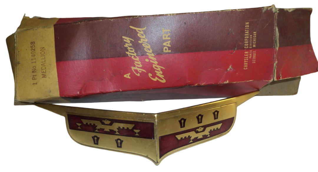 New Old Stock Hood Emblem for 1946-48 DeSoto S-11 Models Mopar #1149258