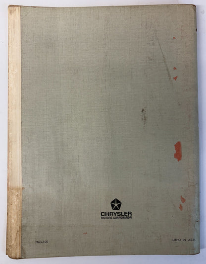 Original 1971 Passenger Car Service Highlights TMG-100