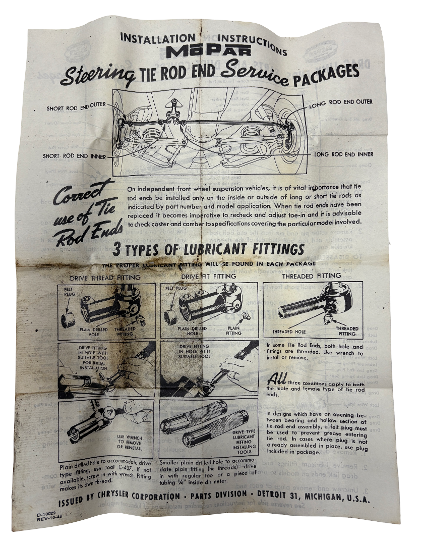 New Old Stock Tie Rod End Drag Link for 1948-56 Dodge Truck Models #1238406