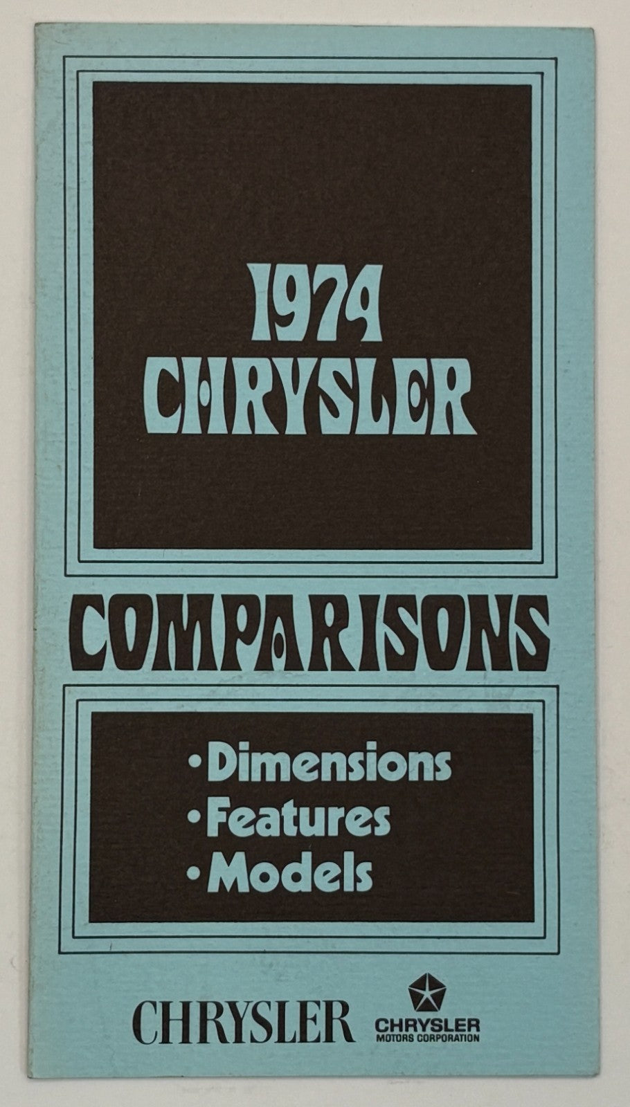 Original 1974 Chrysler Comparisons Pamphlet