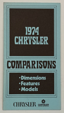 Original 1974 Chrysler Comparisons Pamphlet