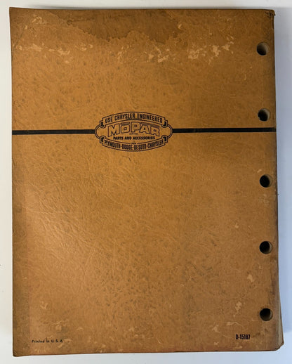 Original 1955 Mopar Parts Price List D-15187
