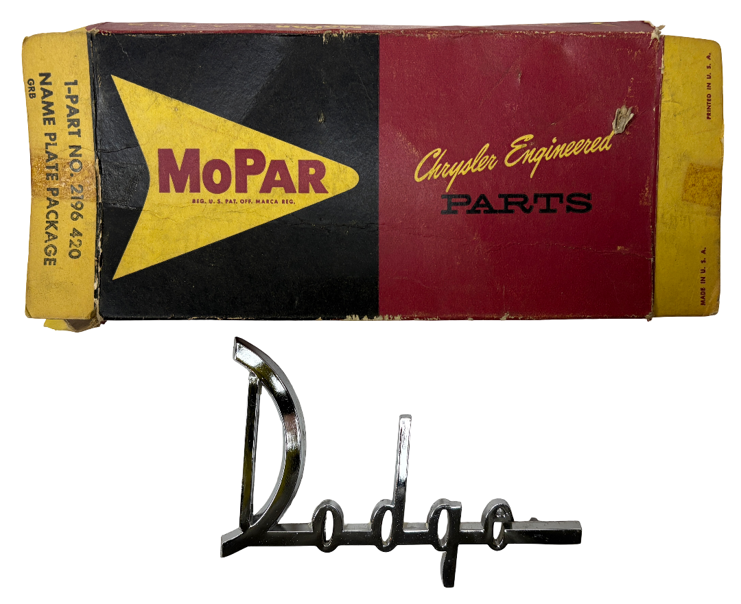 New Old Stock Hood Nameplate for 1960 Dodge Dart Models Mopar #2196420