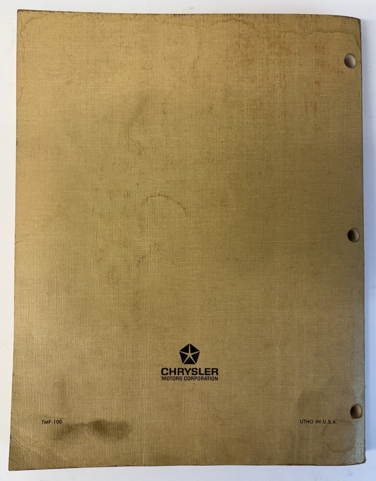 Original 1970 Passenger Car Service Highlights TMF-100