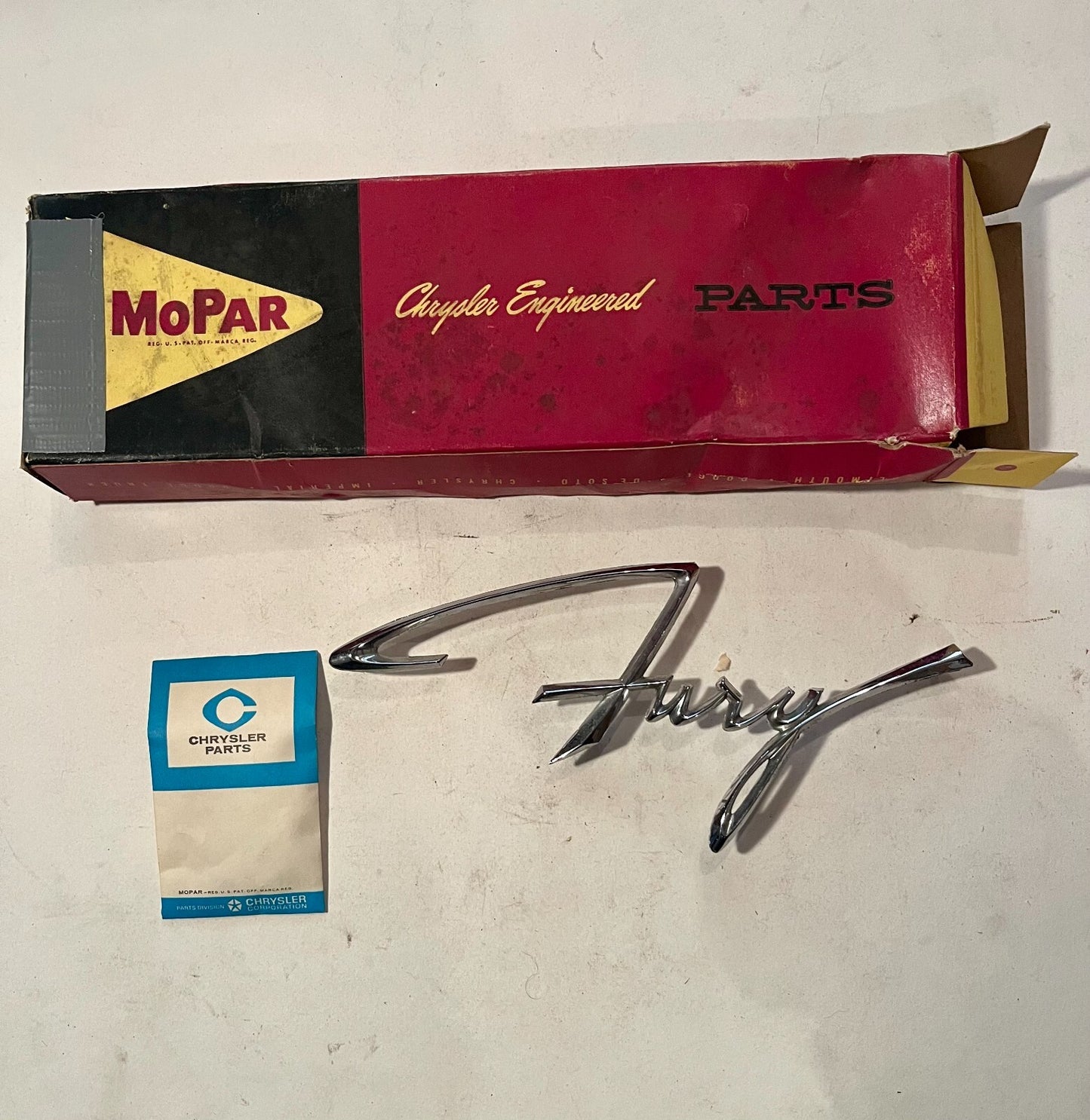 New Old Stock Fender Nameplate for 1961 Plymouth Fury Models Mopar #2275119