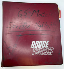 Original 1965 Dodge Trucks Service Highlights Manual TMA-100