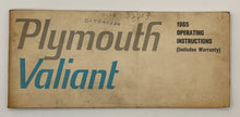 Original 1965 Plymouth Valiant Operating Instructions #81-570-5475