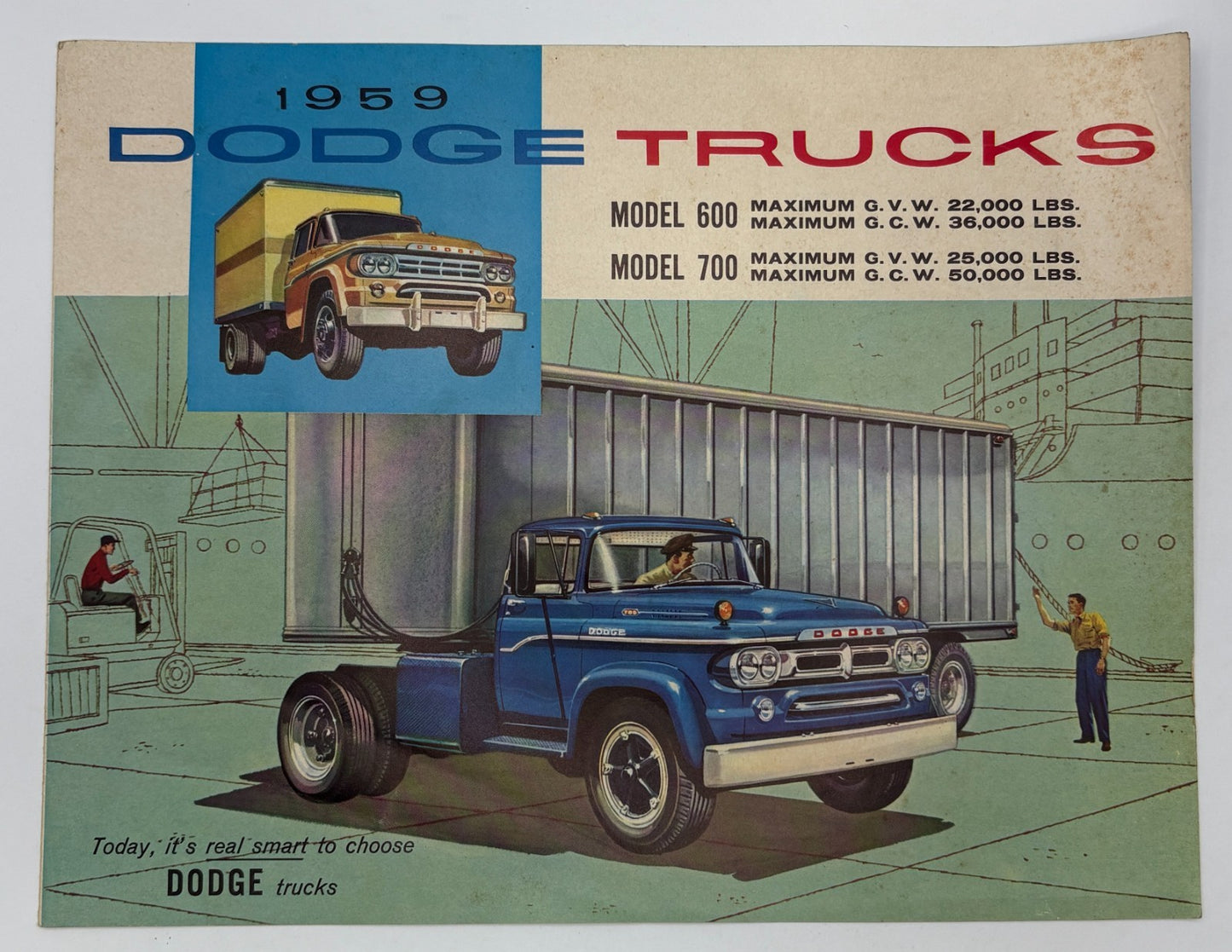 Original 1959 Dodge Trucks Model 600, 700 Sales Pamphlet #6431 8-58