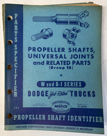 Original 1948 Dodge Propeller Shafts, Universal Joints and Related Parts D-12200