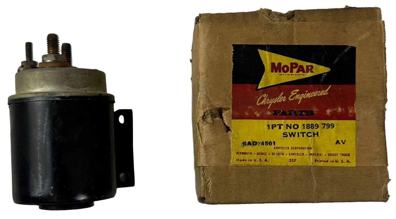 New Old Stock Starter Solenoid for 1956-60 Chrysler & DeSoto Models Mopar #1889799