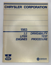 Original 1983 Chrysler Driveability Test Procedure Manual #81-699-3004