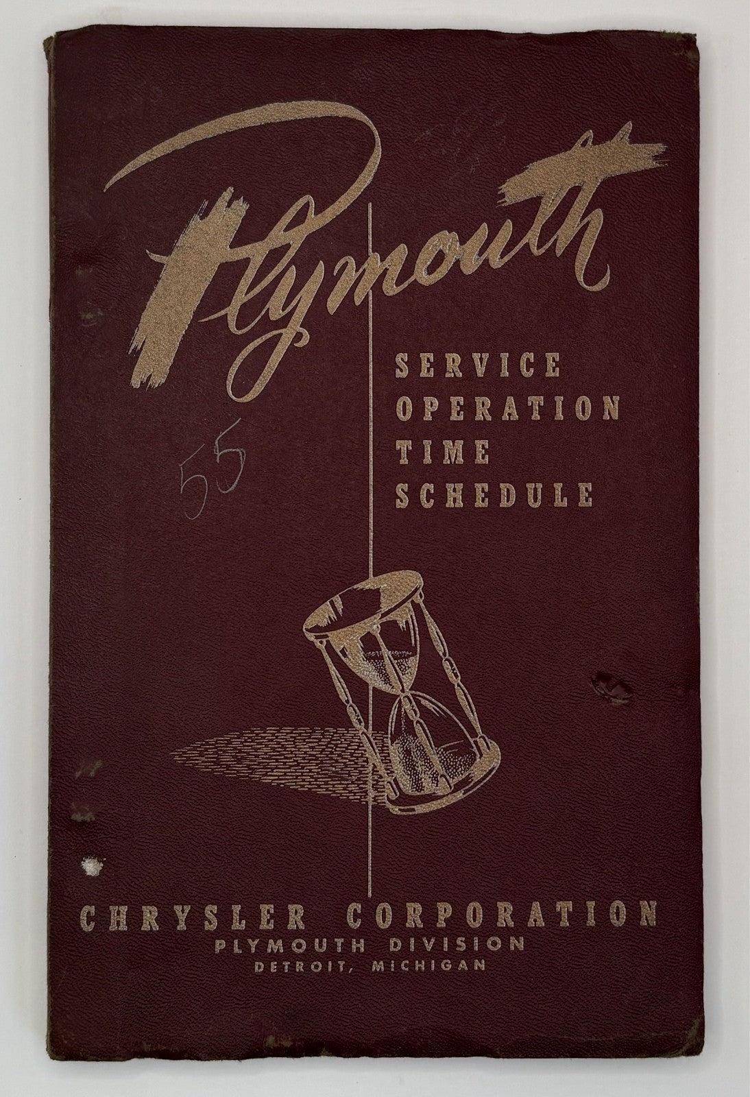 Original 1955 Plymouth Service Operation Time Schedule