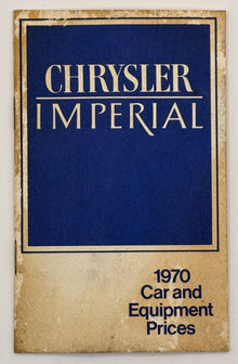 Original 1970 Chrysler Imperial Car and Equipment Prices