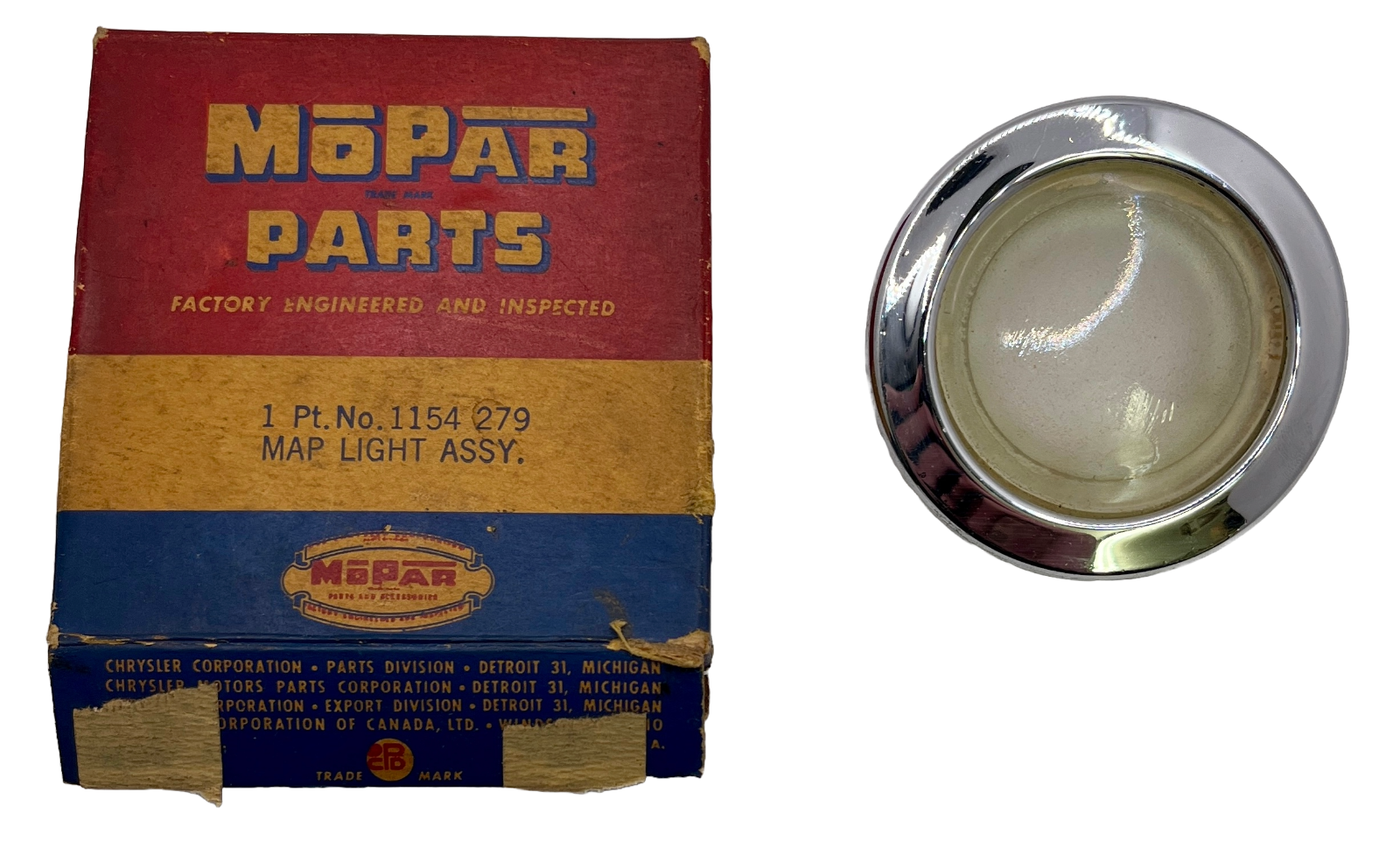 New Old Stock Map Courtesy Lamp & Housing for 1942-48 Chrysler Models ...
