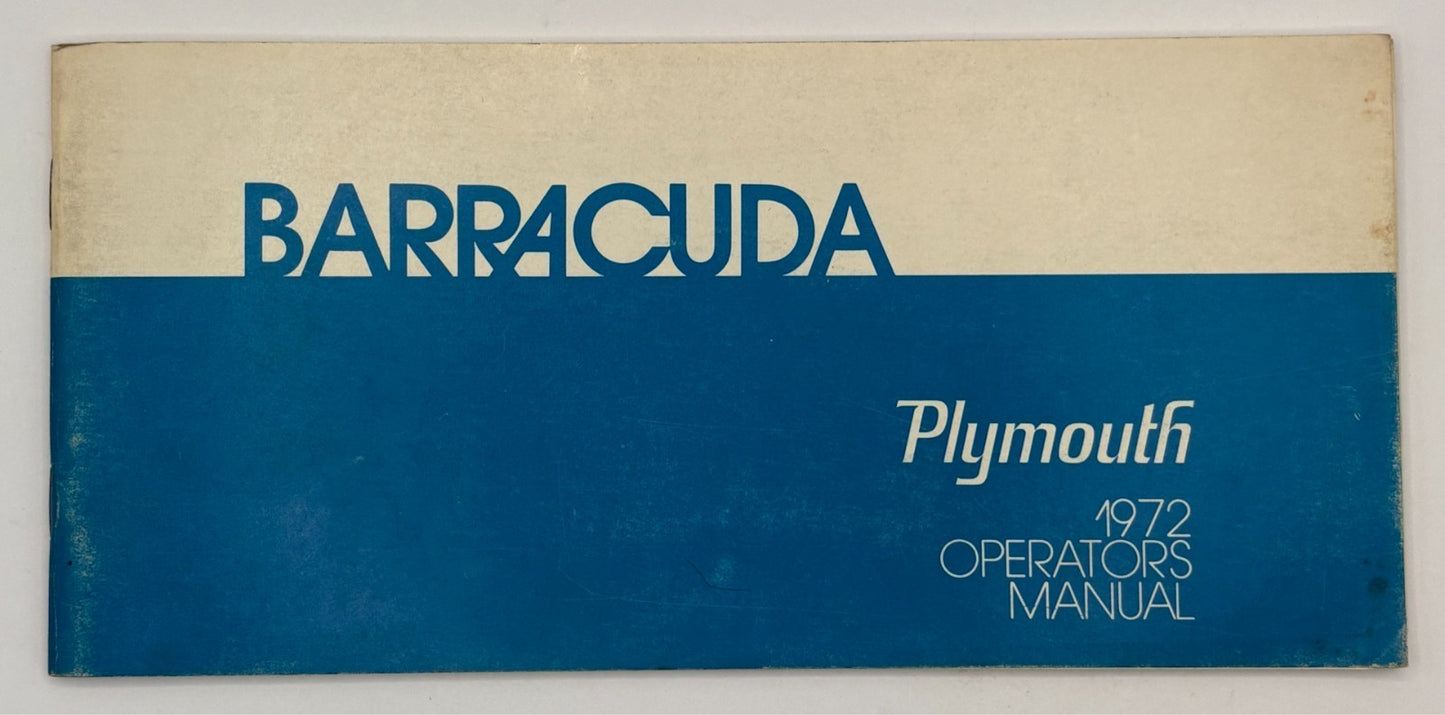 Original 1972 Plymouth Barracuda Operator's Manual #81-570-2453