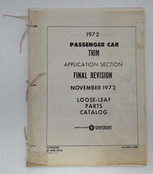 Original 1972 Passenger Car Trim Application Section #81-690-1046