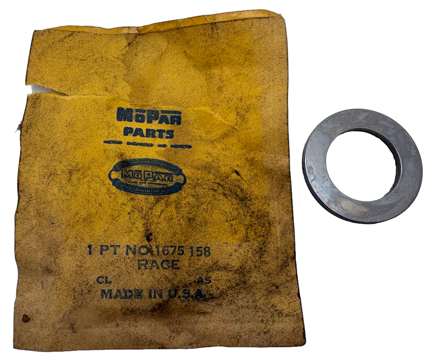 New Old Stock Power Steering Worm Thrust Bearing Race for 1956-58 Mopar #1675158