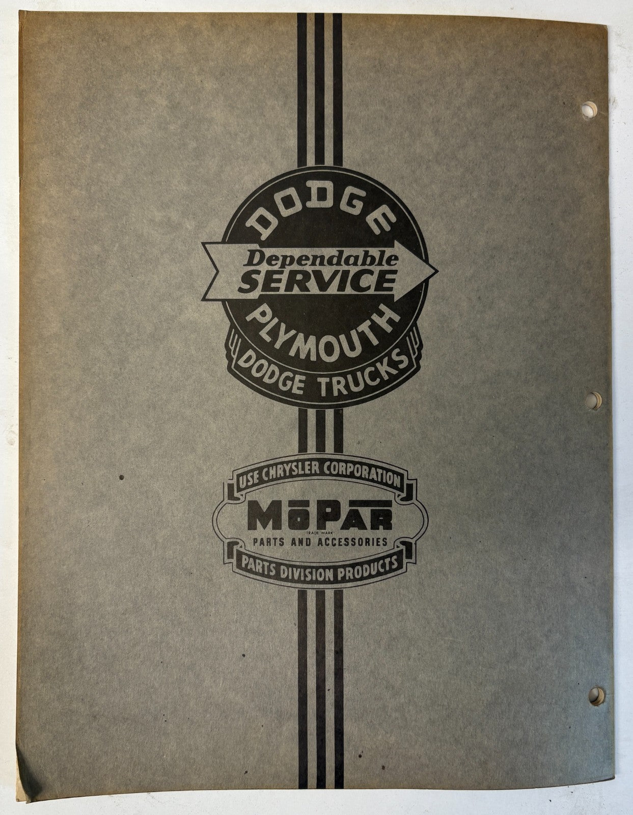 Original 1949-1950 Dodge Route Van Service Operation Time Schedule D-12832