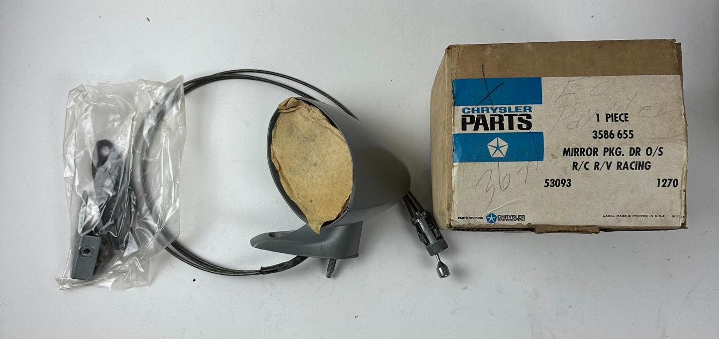 New Old Stock Left Door Mirror for 1970 B & 1970-76 A Body Models Mopar #3586655