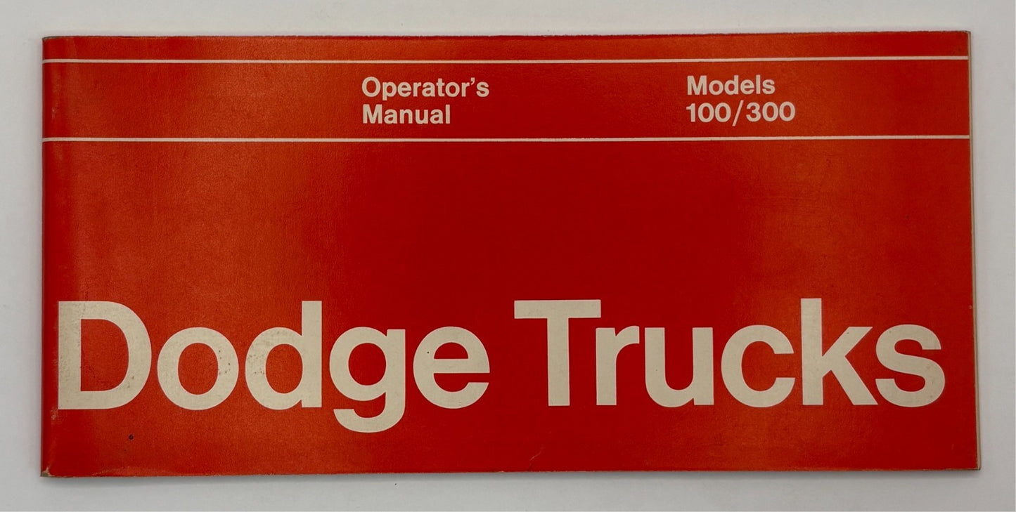 Original 1971 Dodge Trucks Operator's Manual #81-370-2355