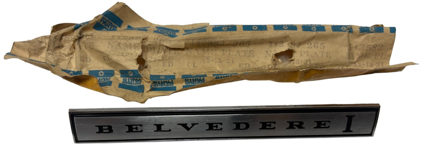 New Old Stock Front Fender Nameplate Emblem for 1966-67 Plymouth #2582265