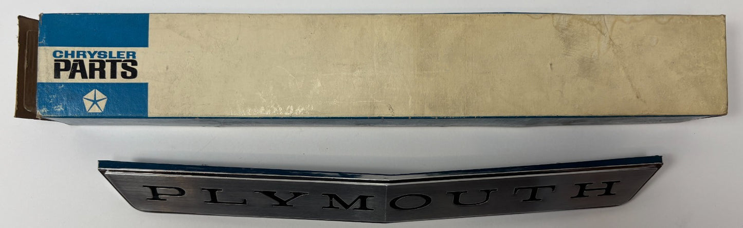 New Old Stock Hood Nameplate Emblem for 1964 Plymouth Valiant Models #2445143