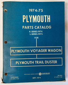 Original 1974-75 Plymouth Parts Catalog 81-690-1160