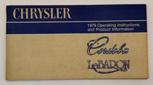 Original 1979 Chrysler Operating Instructions Cordoba & LeBaron #81-270-9104