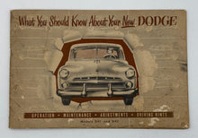 Original 1951 Dodge Owner's Manual "What You Should Know" #D-13580