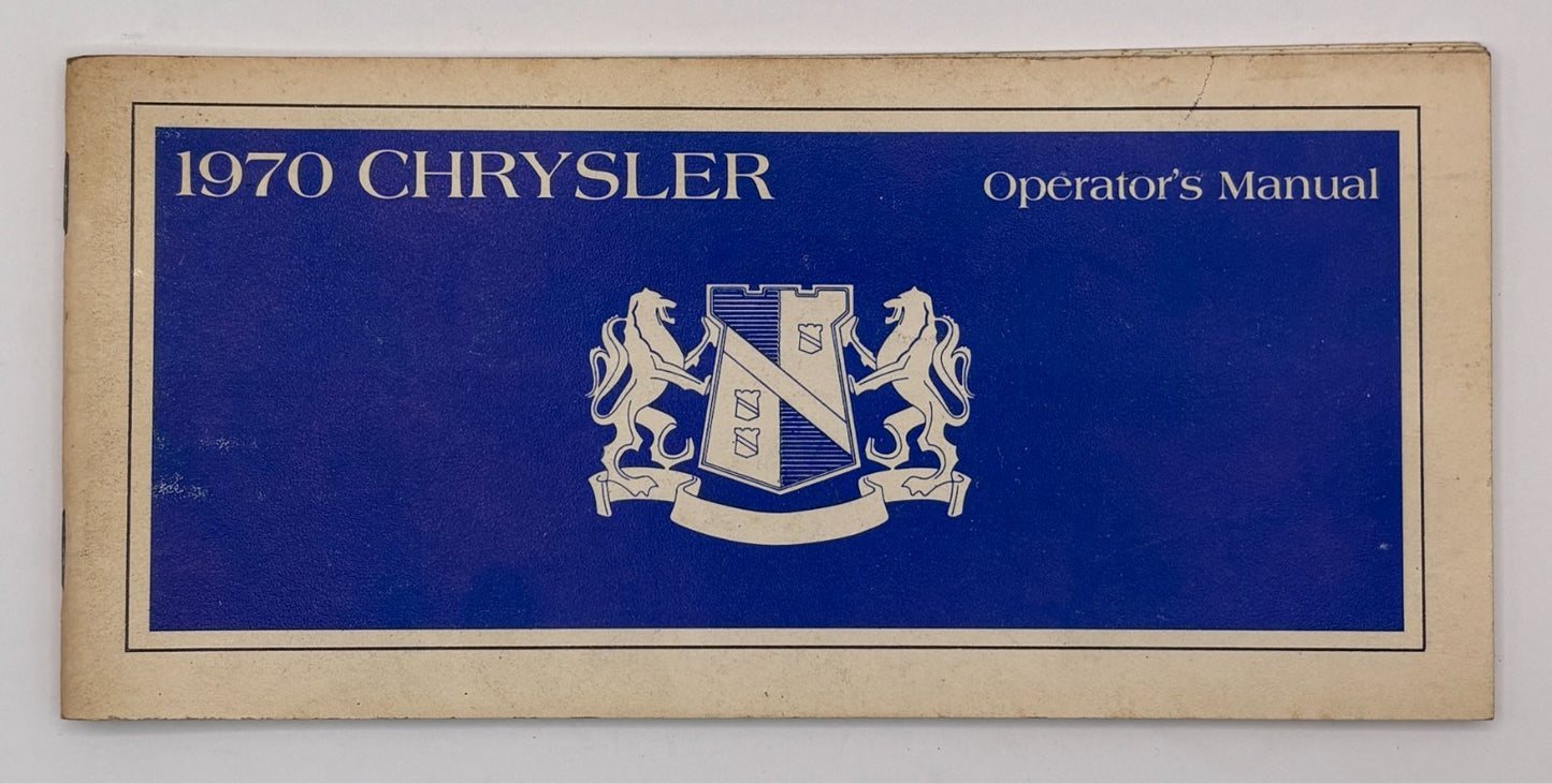 Original 1970 Chrysler Operator's Manual #81-070-0170