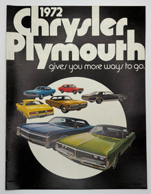 Original 1972 Chrysler Plymouth Master Sales Brochure #81-505-2027
