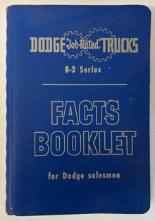 Original 1952 Dodge "Job-Rated" Trucks B-3 Series Facts Booklet