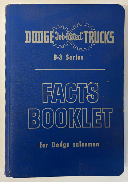 Original 1952 Dodge "Job-Rated" Trucks B-3 Series Facts Booklet