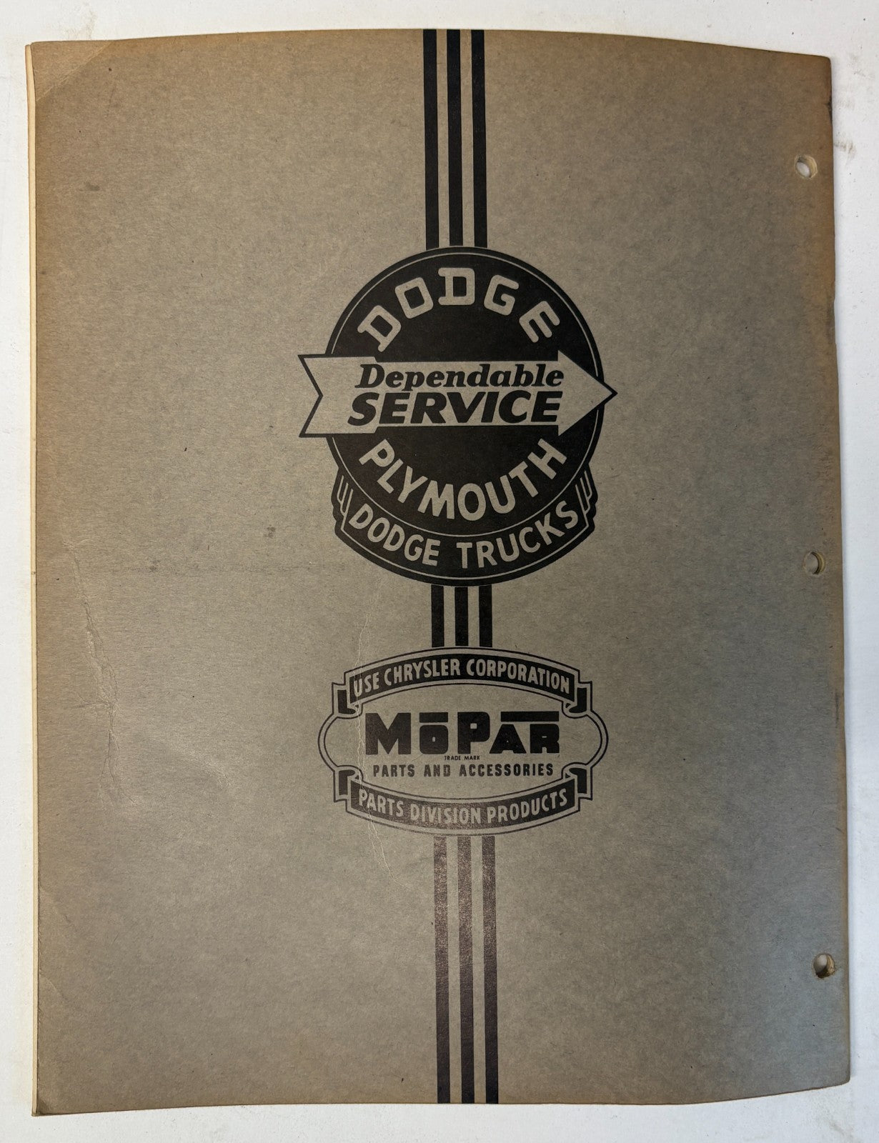 Original 1948 Dodge Service Operation Time Schedule D-12362