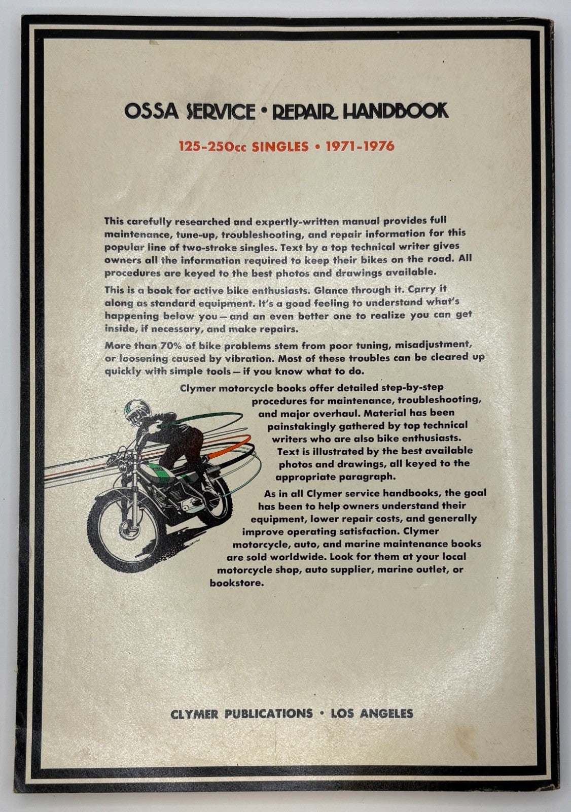 Original Ossa Service Repair Handbook 1971-1976 Clymer Publications