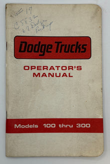 Original 1966 Dodge Trucks Operator's Manual Models 100-300 #81-370-6355
