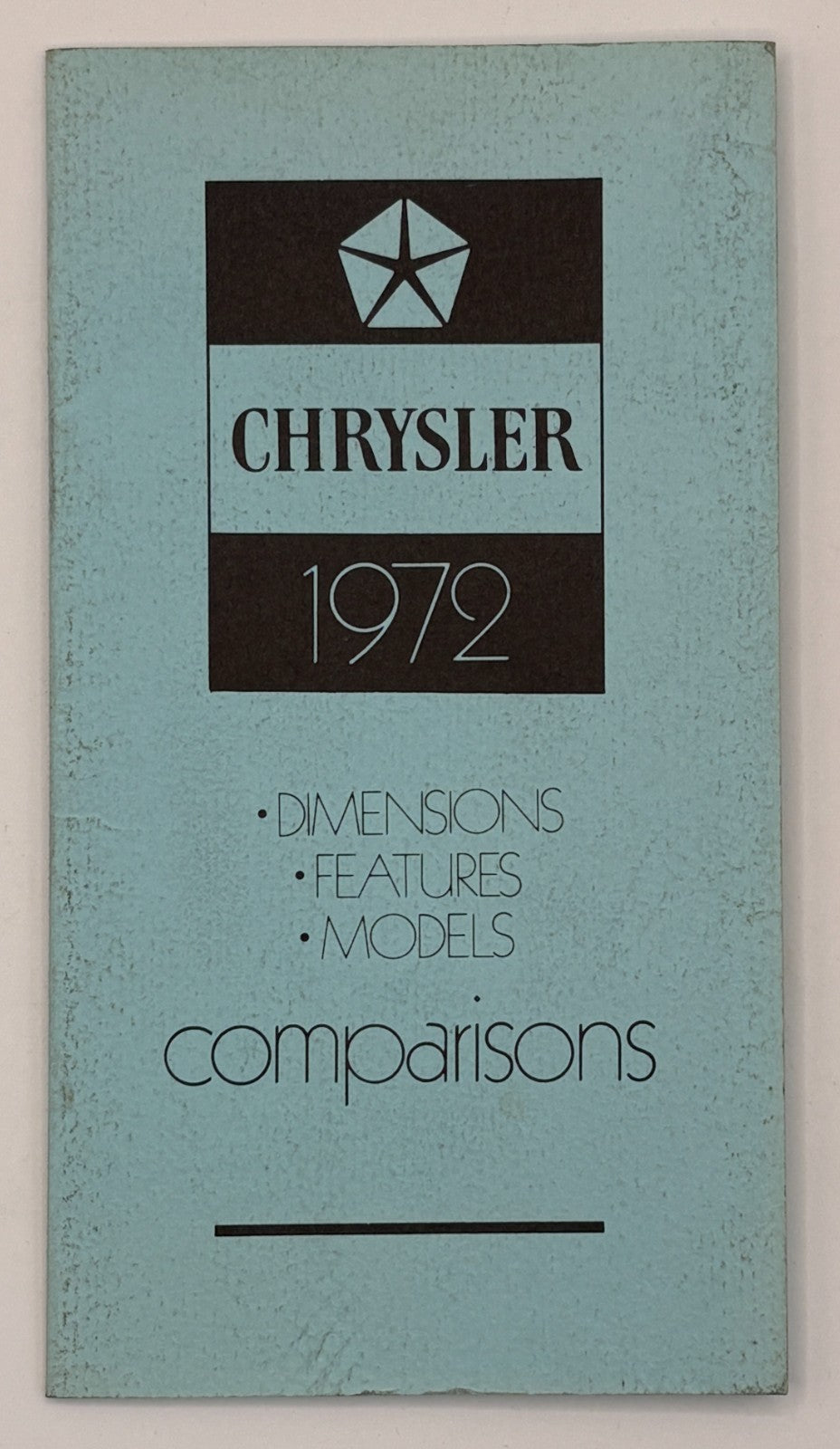 Original 1972 Chrysler Comparisons Pamphlet