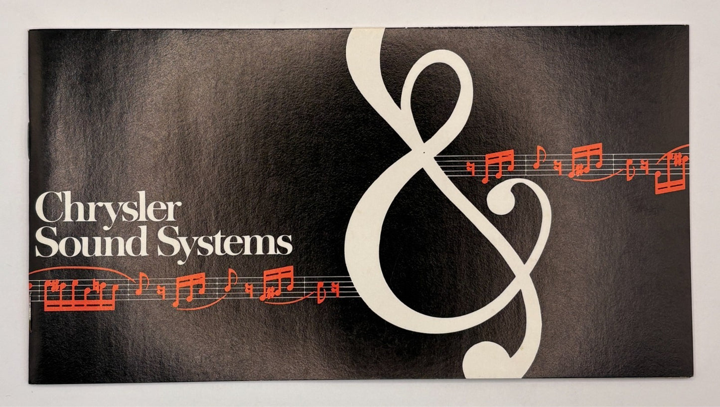 Original 1980 Chrysler Sound Systems Manual #81-856-0003