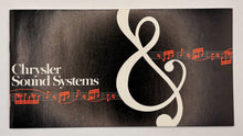 Original 1980 Chrysler Sound Systems Manual #81-856-0003