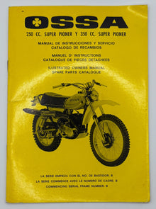 Original Ossa 250 CC and 350 CC Super Pioner Manual