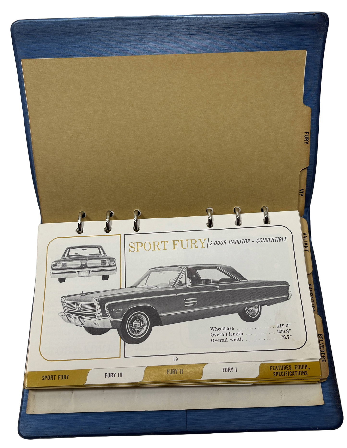 Original 1966 Plymouth Data Book