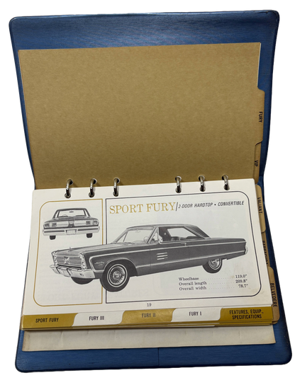 Original 1966 Plymouth Data Book